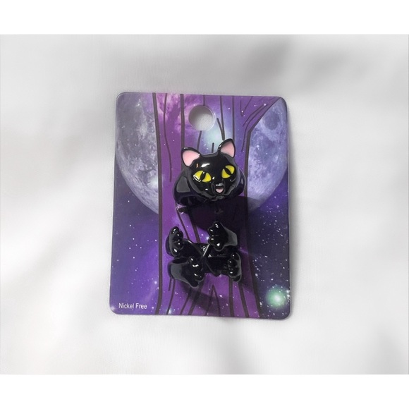 NWT Hot Topic Black Cat Ring Stack | New 3 Piece Jewelry Enamel Style Rings - Picture 3 of 4